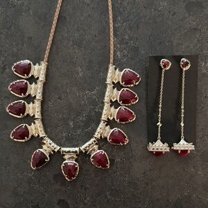 Kendra Scott willow Choker Necklace with Matching Drop Earrings